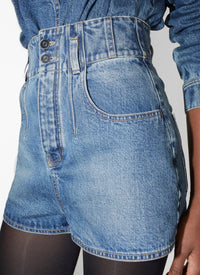 High waist shorts - Vintage Blue