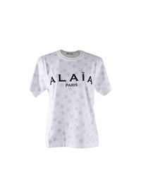 T-shirt logo Alaïa à manches courtes - Blanc intense