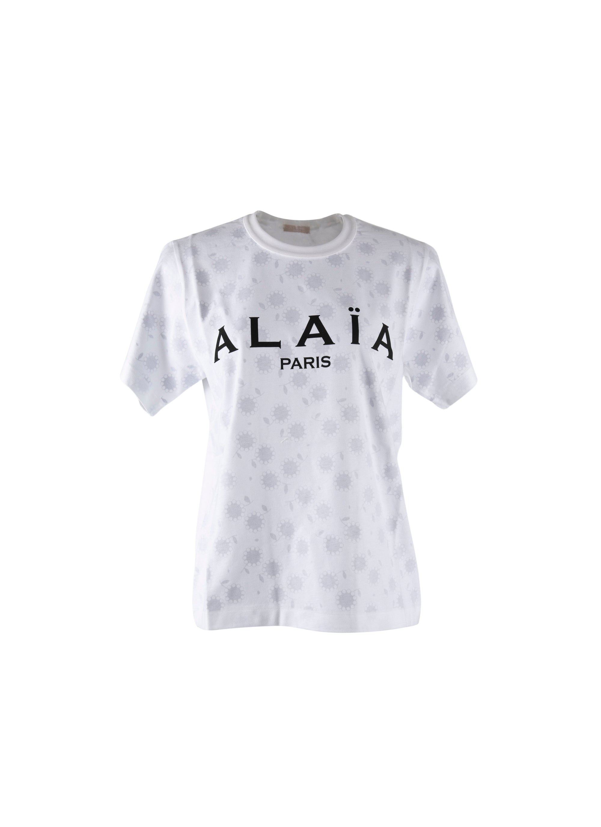 T-shirt logo Alaïa à manches courtes - Blanc intense