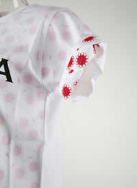 T-shirt logo Alaïa à manches courtes - Blanc & Rouge