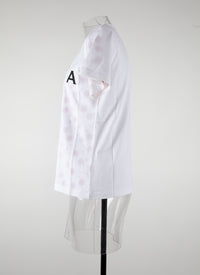 T-shirt logo Alaïa à manches courtes - Blanc & Rouge