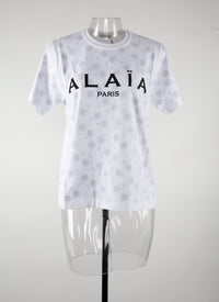 T-shirt logo Alaïa à manches courtes - Blanc intense