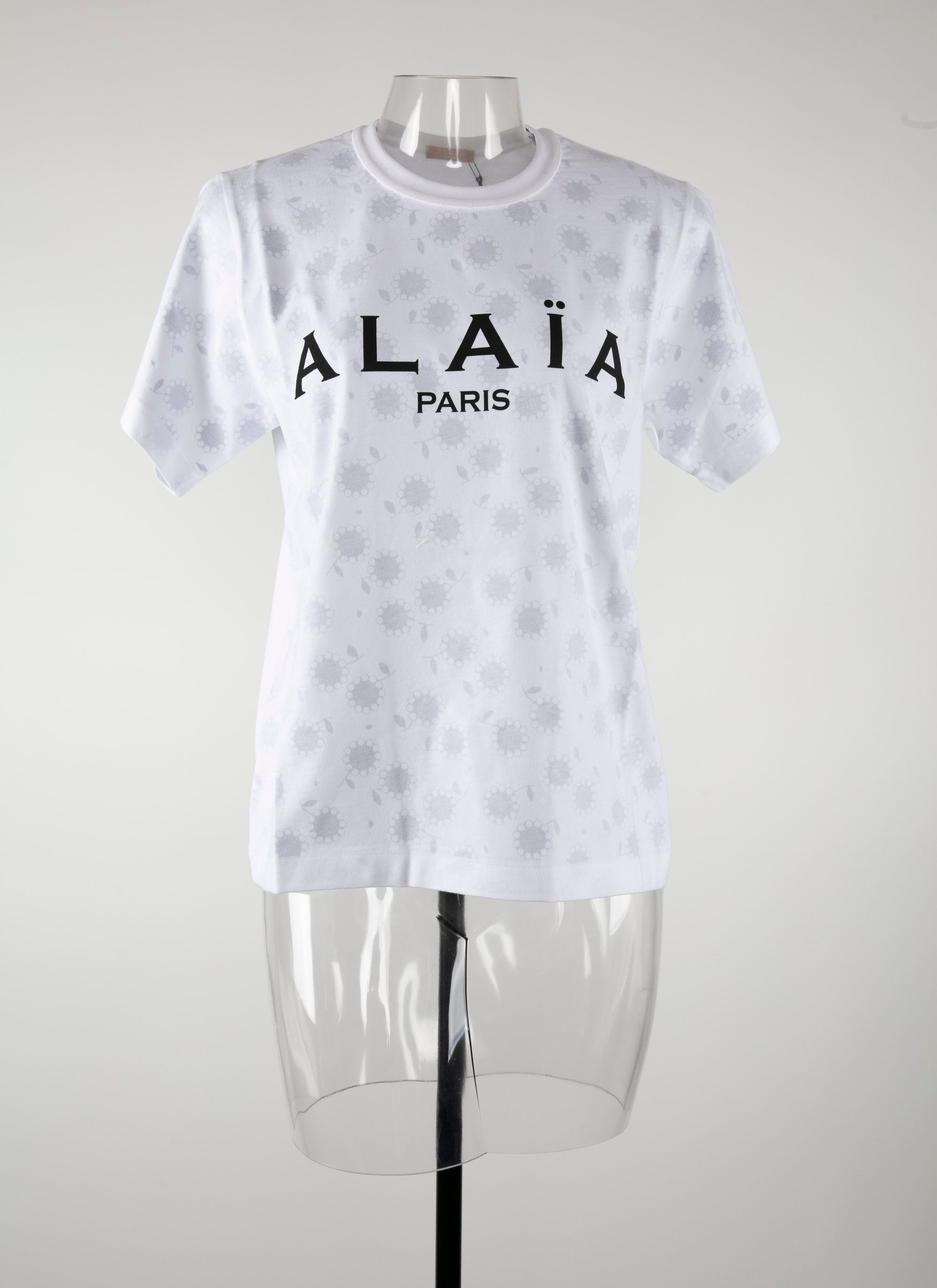 T-shirt logo Alaïa à manches courtes - Blanc intense