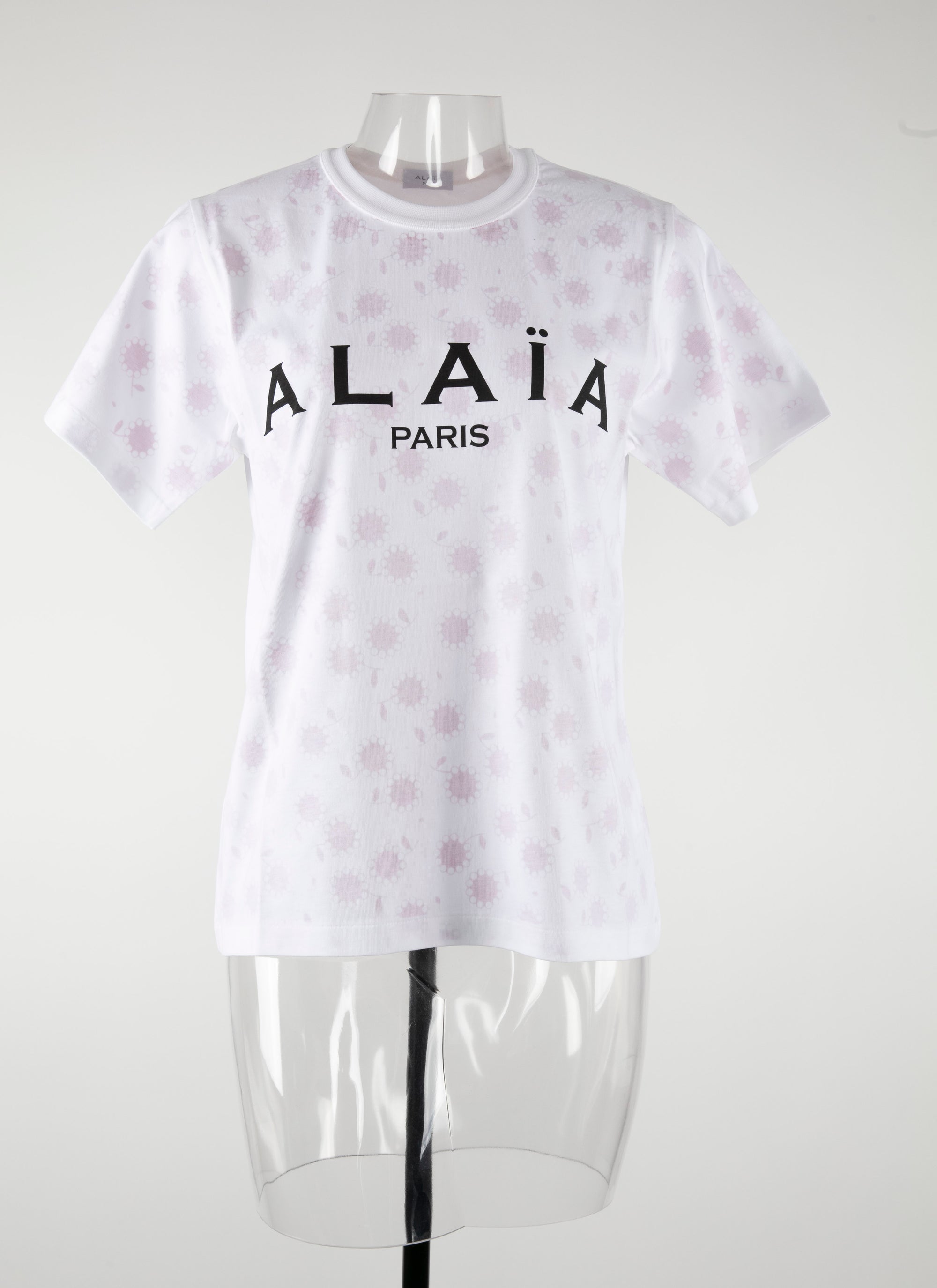 T-shirt logo Alaïa à manches courtes - Blanc & Rouge