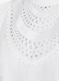 Openwork bib t-shirt - White