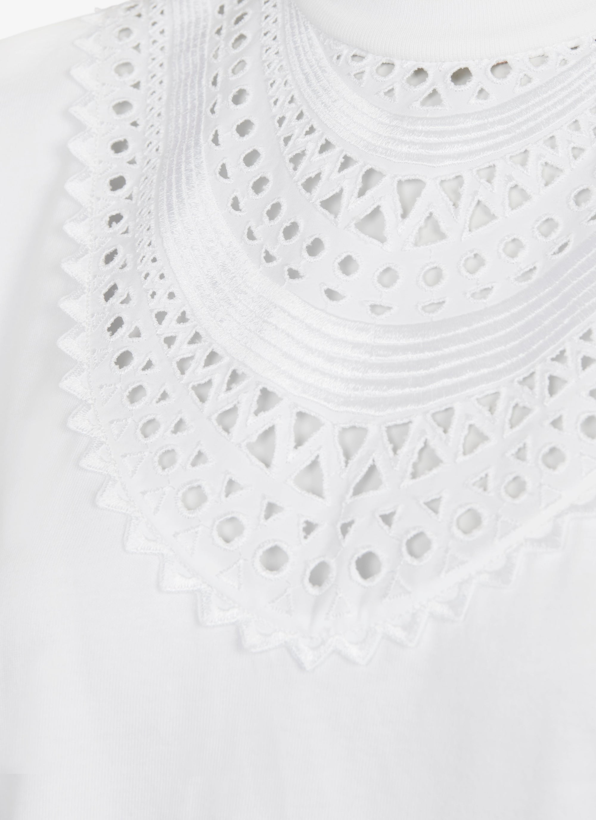 Openwork bib t-shirt - White