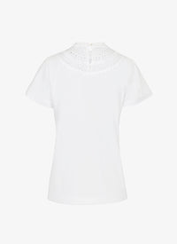 Openwork bib t-shirt - White