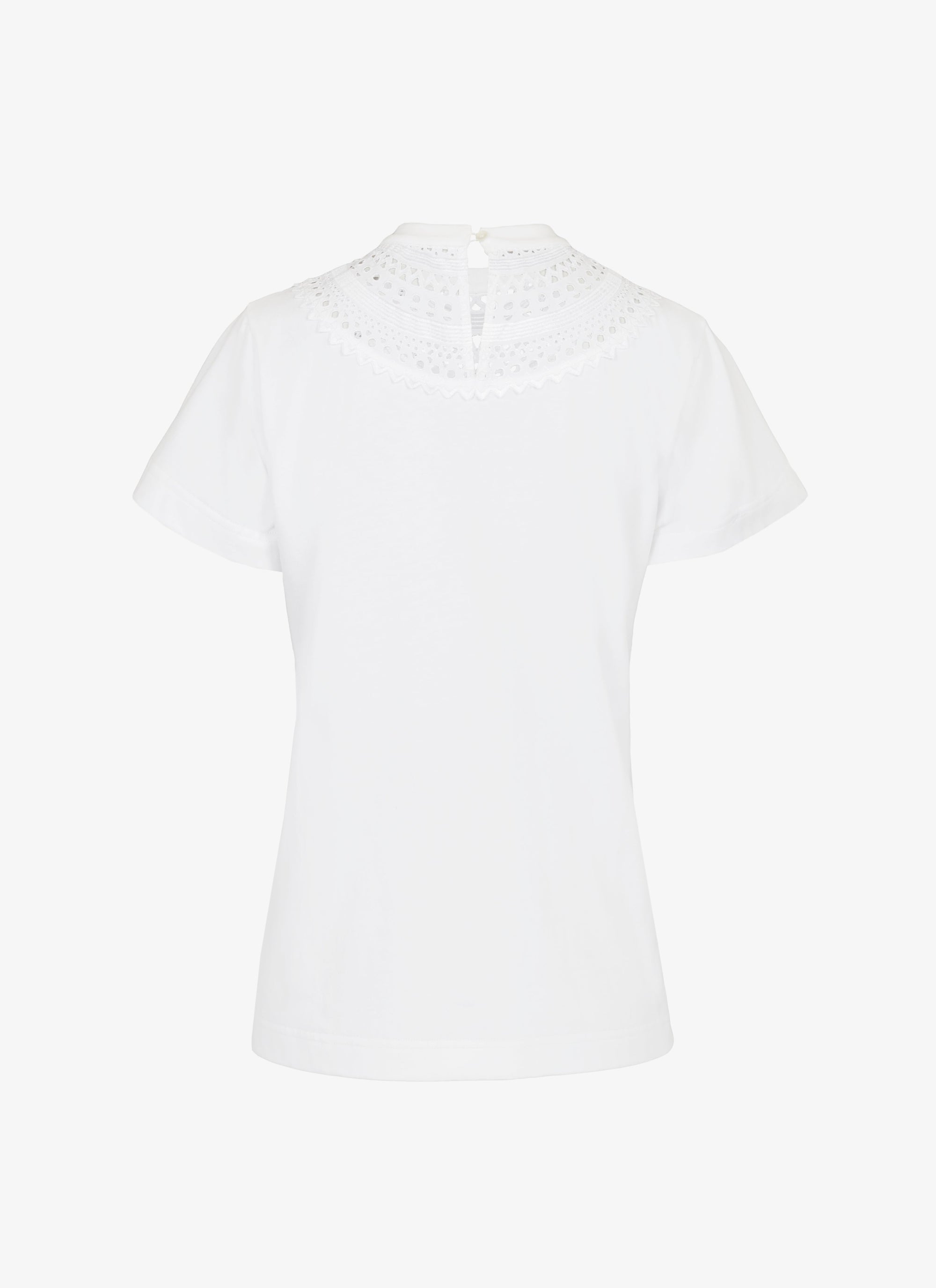 Openwork bib t-shirt - White
