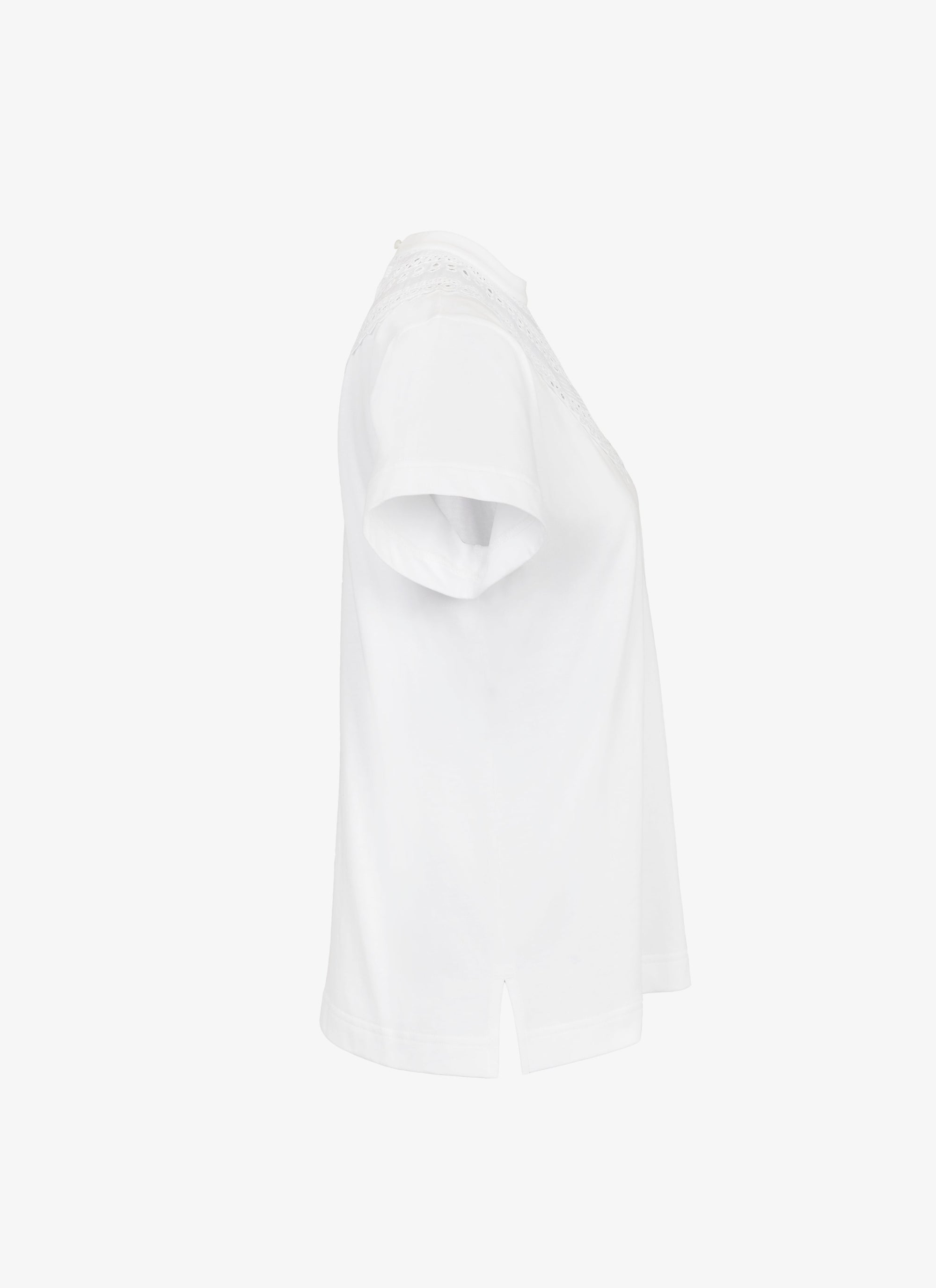 Openwork bib t-shirt - White