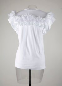 T-shirt à manches volantes - Blanc