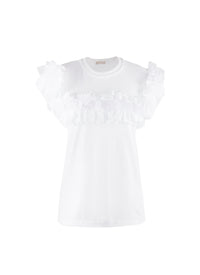 T-shirt à manches volantes - Blanc