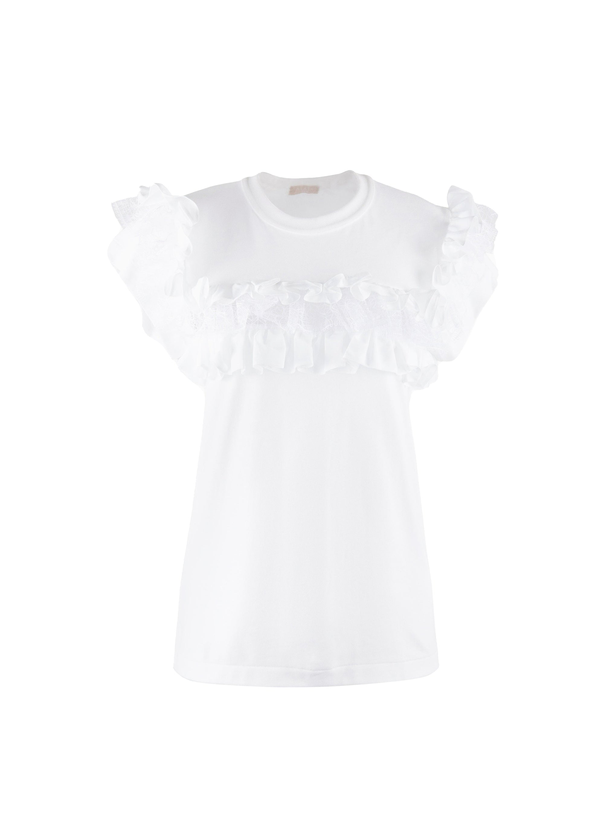 T-shirt à manches volantes - Blanc