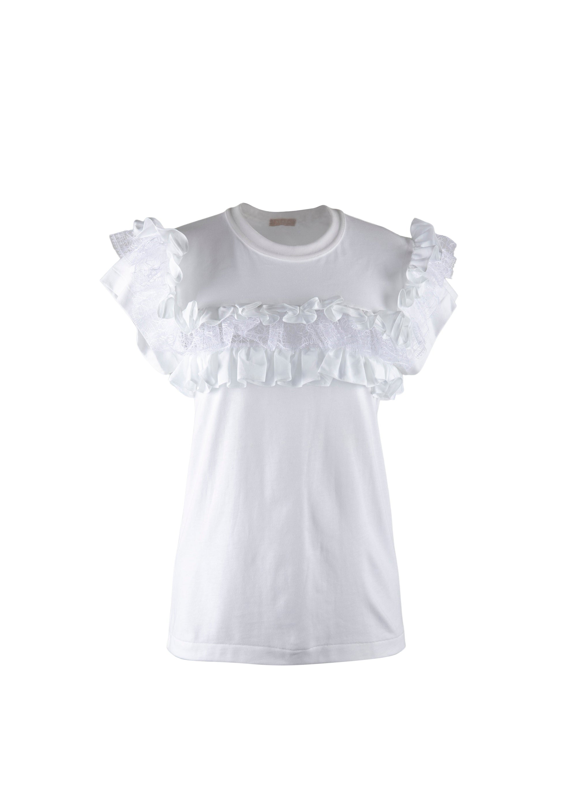 T-shirt à manches volantes - Blanc