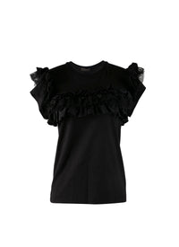 Ruffle sleeve t-shirt - Black