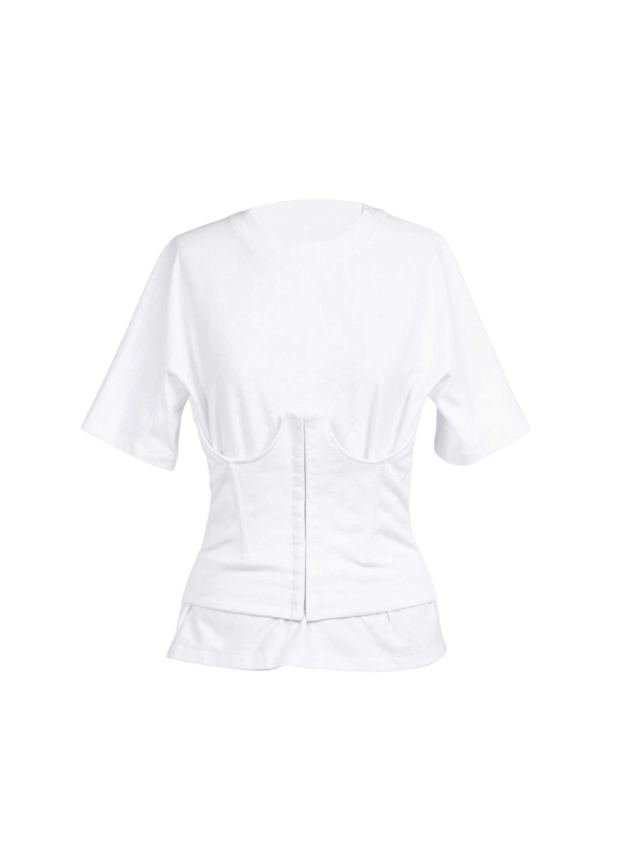 T-shirt effet corset à manches courtes - Blanc