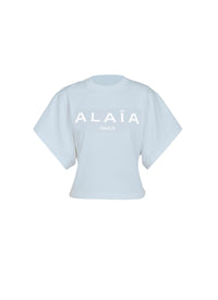T-shirt logo Alaïa - Ciel & Blanc