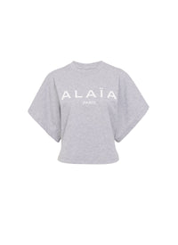 T-Shirt with Alaïa logo - Grey & White