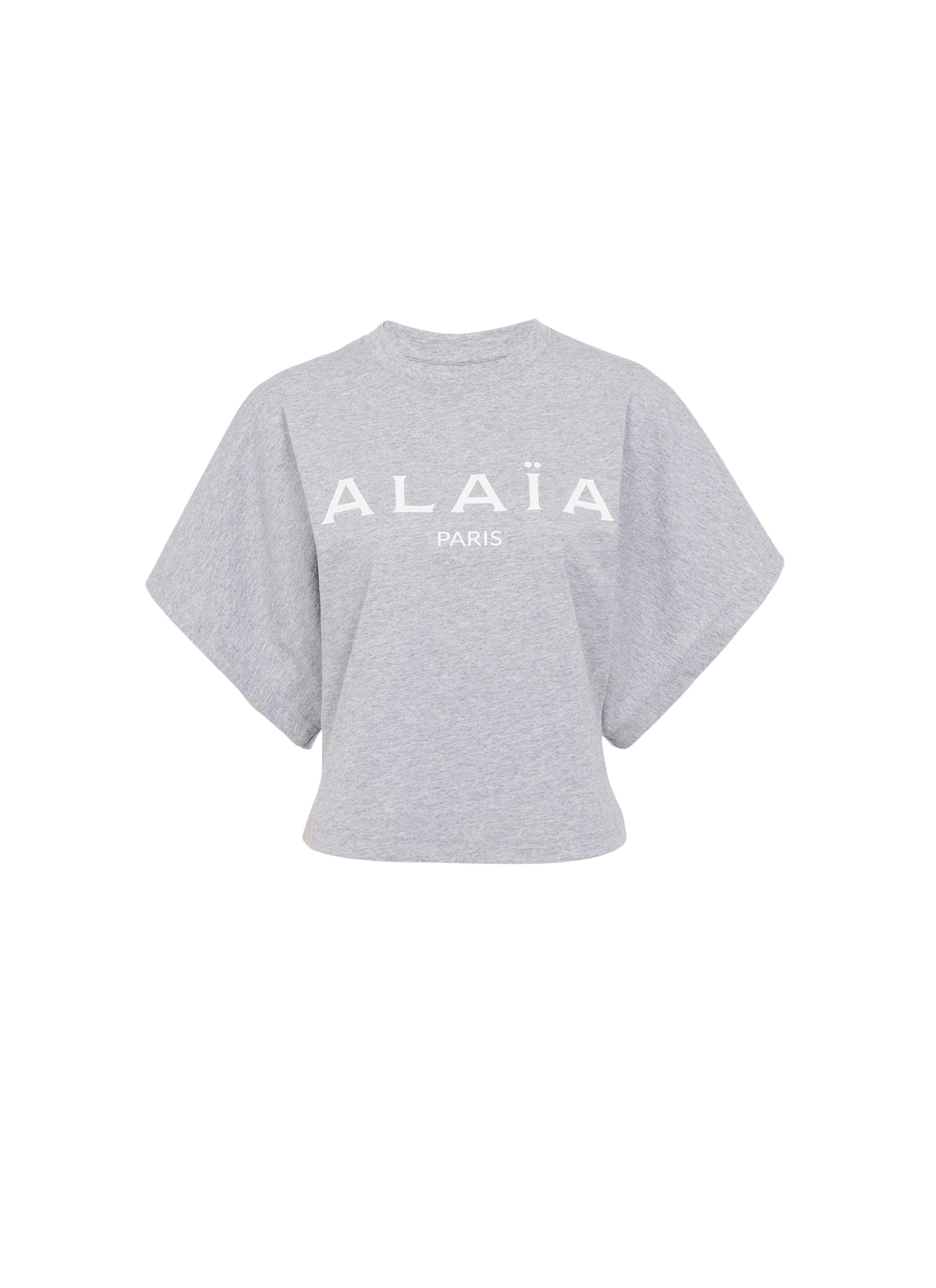 T-Shirt with Alaïa logo - Grey & White