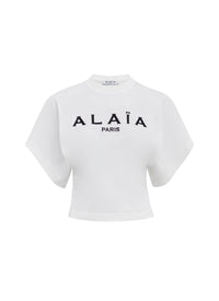 T-shirt à logo et manches larges - Blanc & Noir