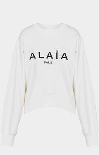 Logo sweatshirt Alaïa - White & Black
