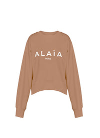 Sweat à logo Alaïa - Nude & Blanc