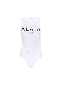 Body débardeur Alaïa à manches longues - Blanc & Noir