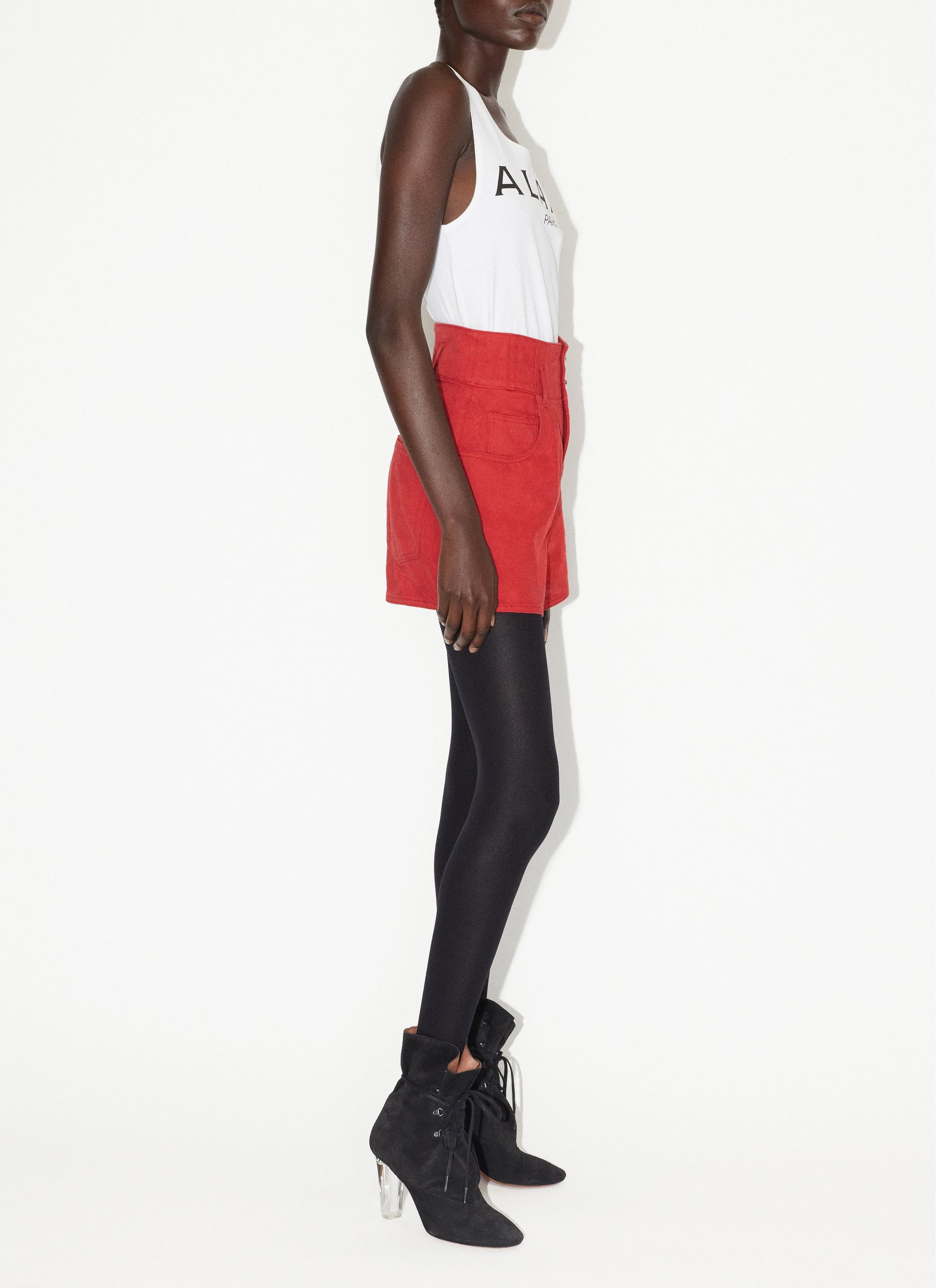 Body débardeur Alaïa à manches longues - Blanc & Noir