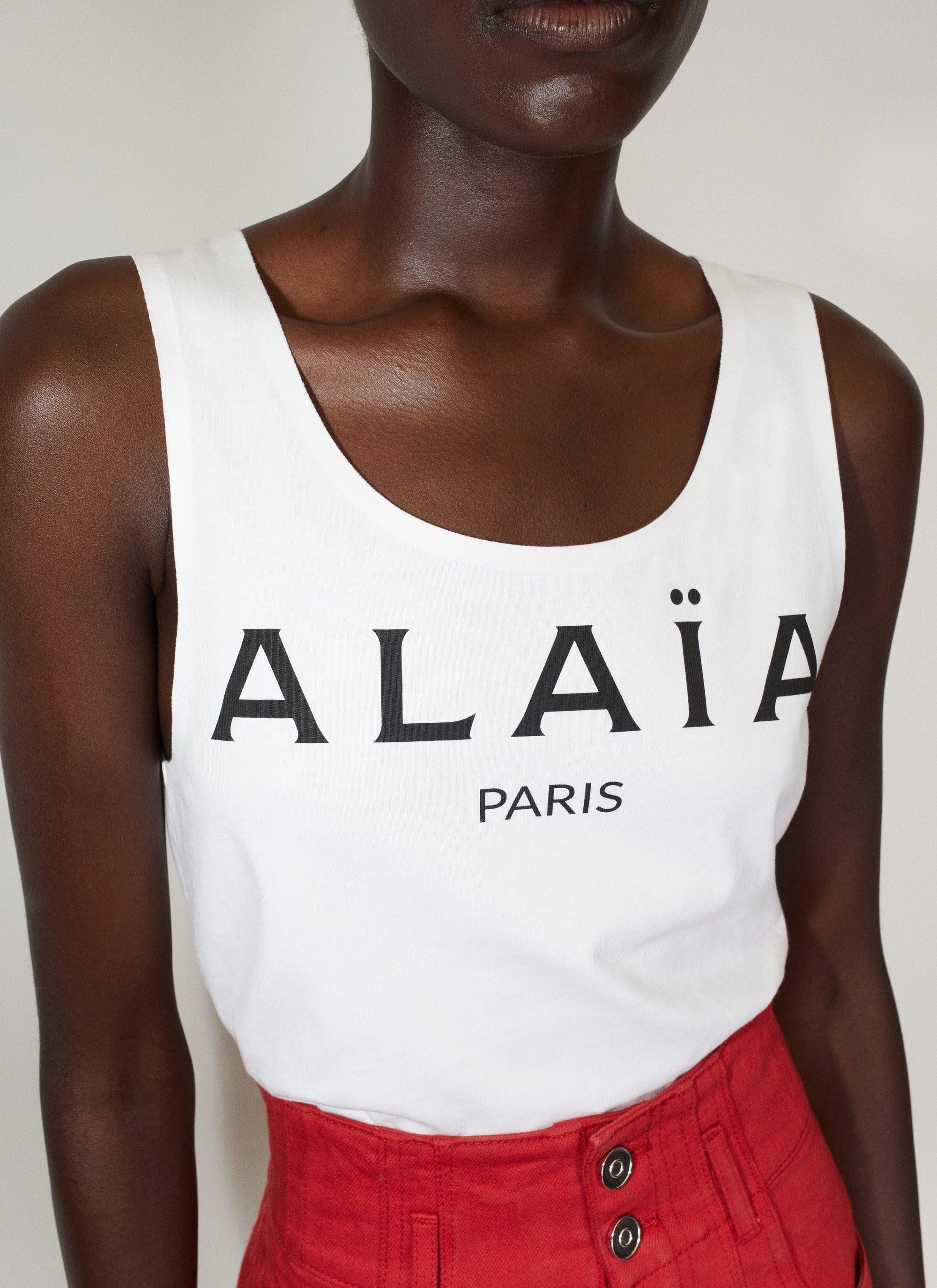Body débardeur Alaïa à manches longues - Blanc & Noir