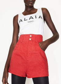 Body débardeur Alaïa à manches longues - Blanc & Noir