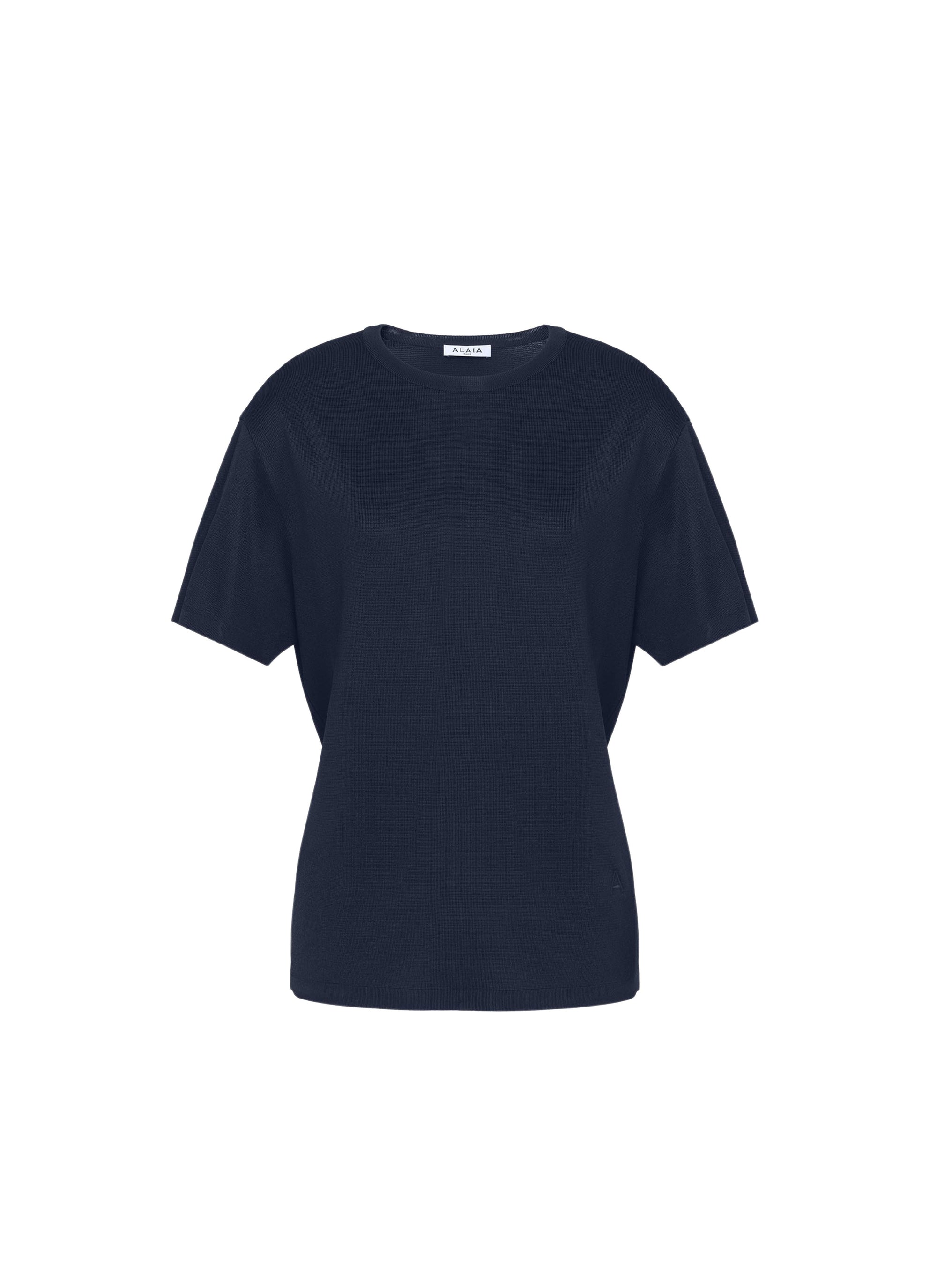 T-shirt brillant à manches courtes - Marine