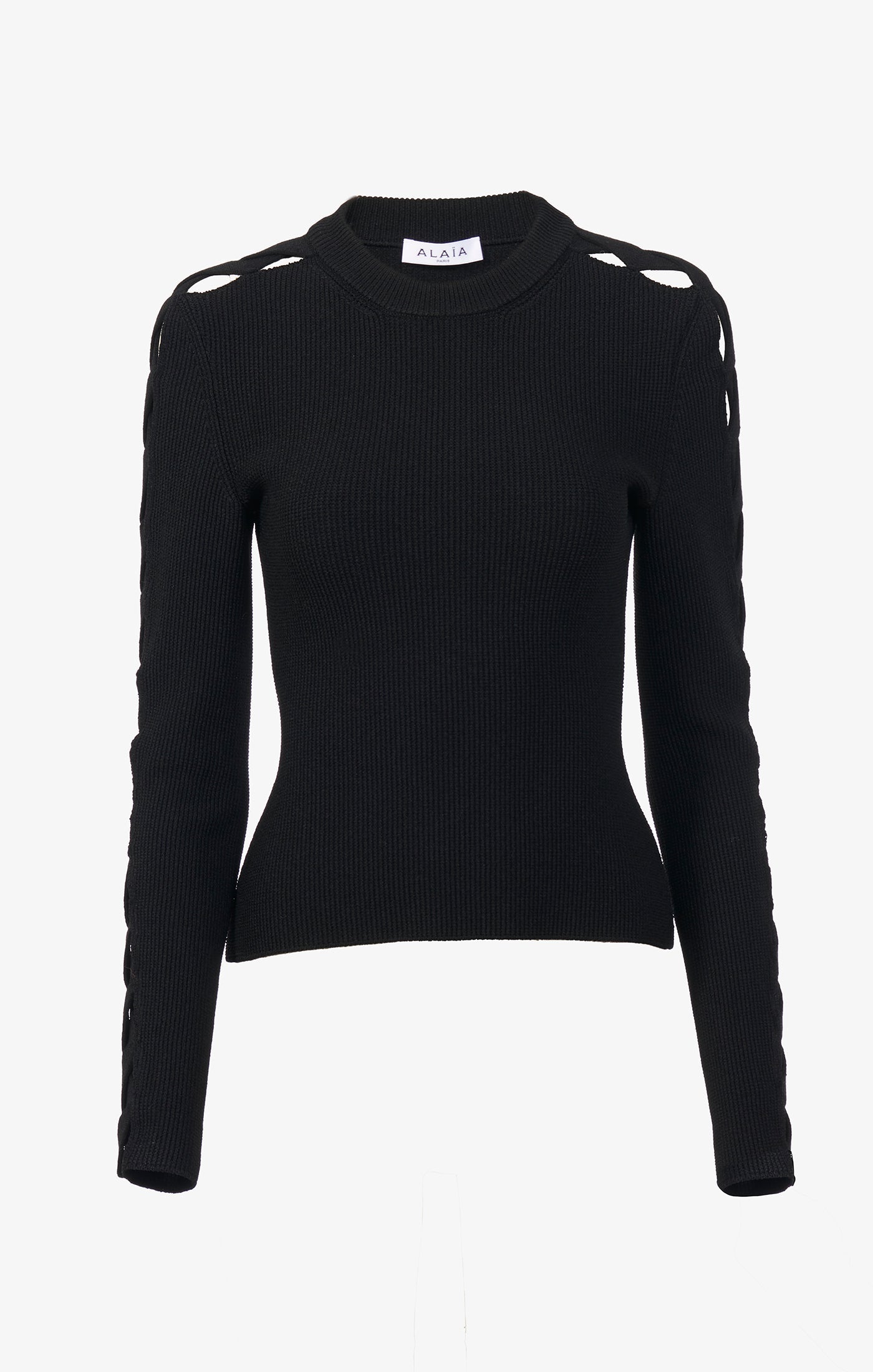 Openwork long sleeve top - Black Alaïa
