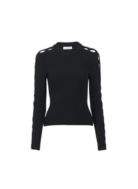 Openwork long sleeve top - Black Alaïa