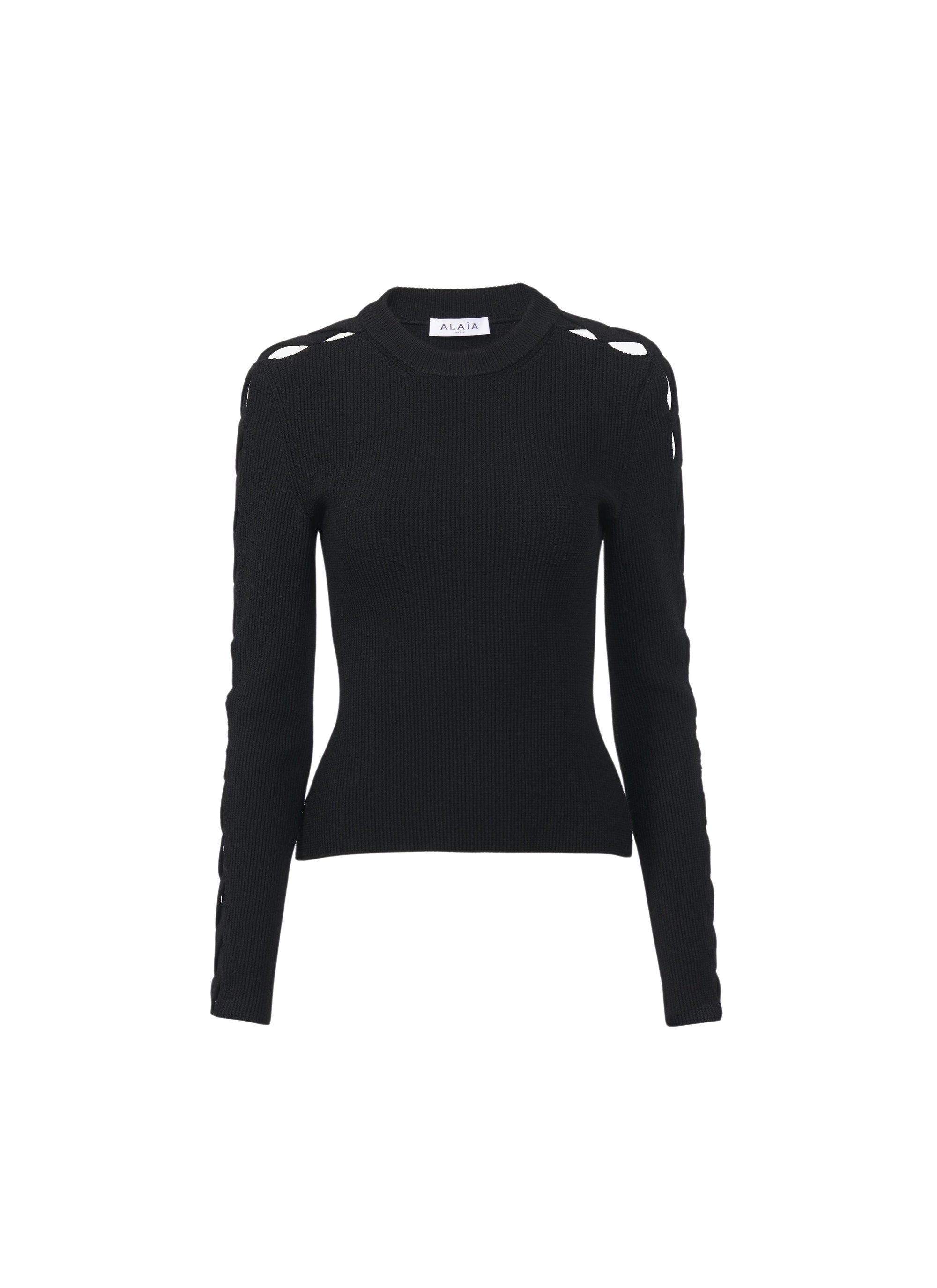 Openwork long sleeve top - Black Alaïa
