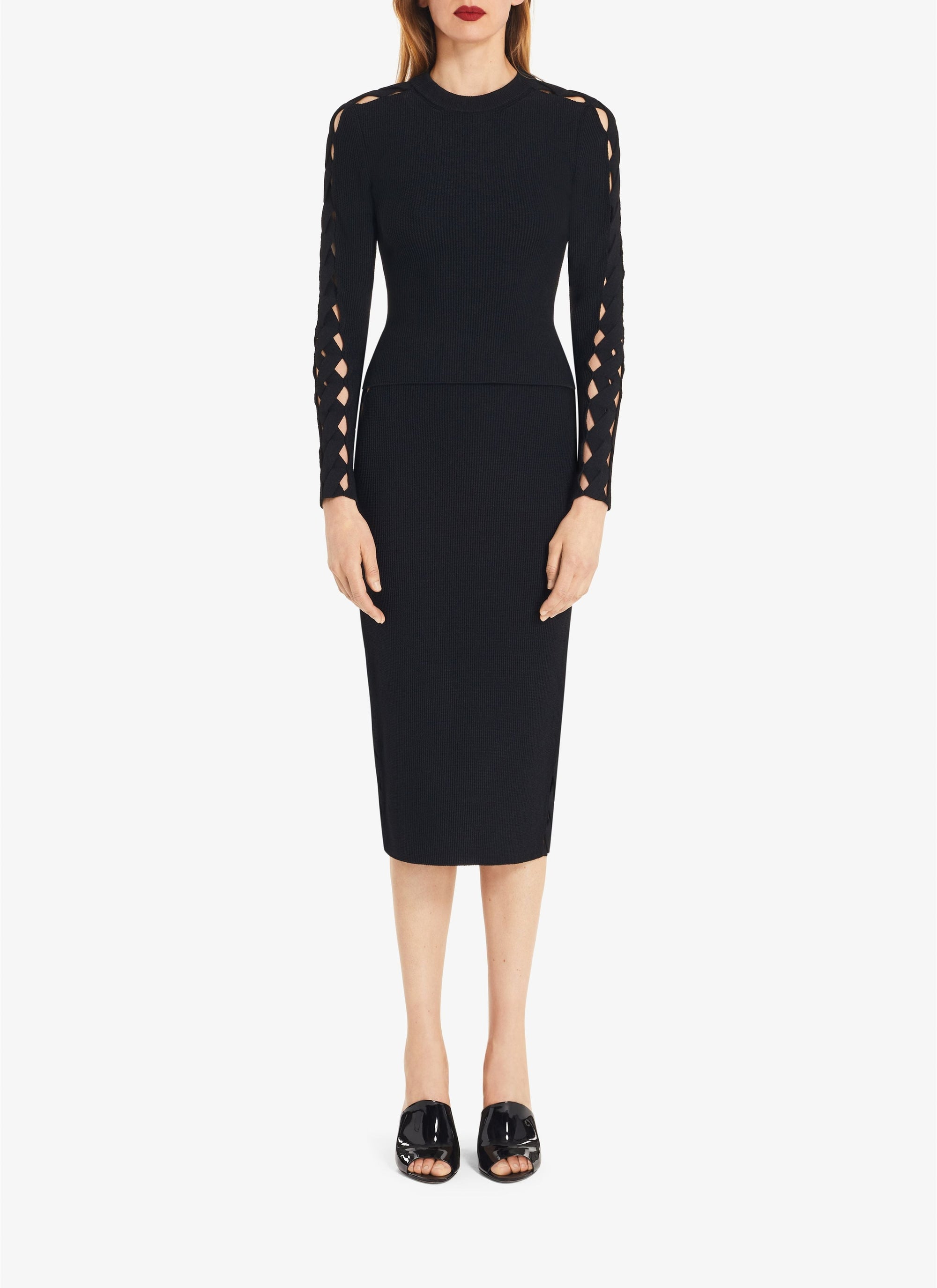 Openwork long sleeve top - Black Alaïa