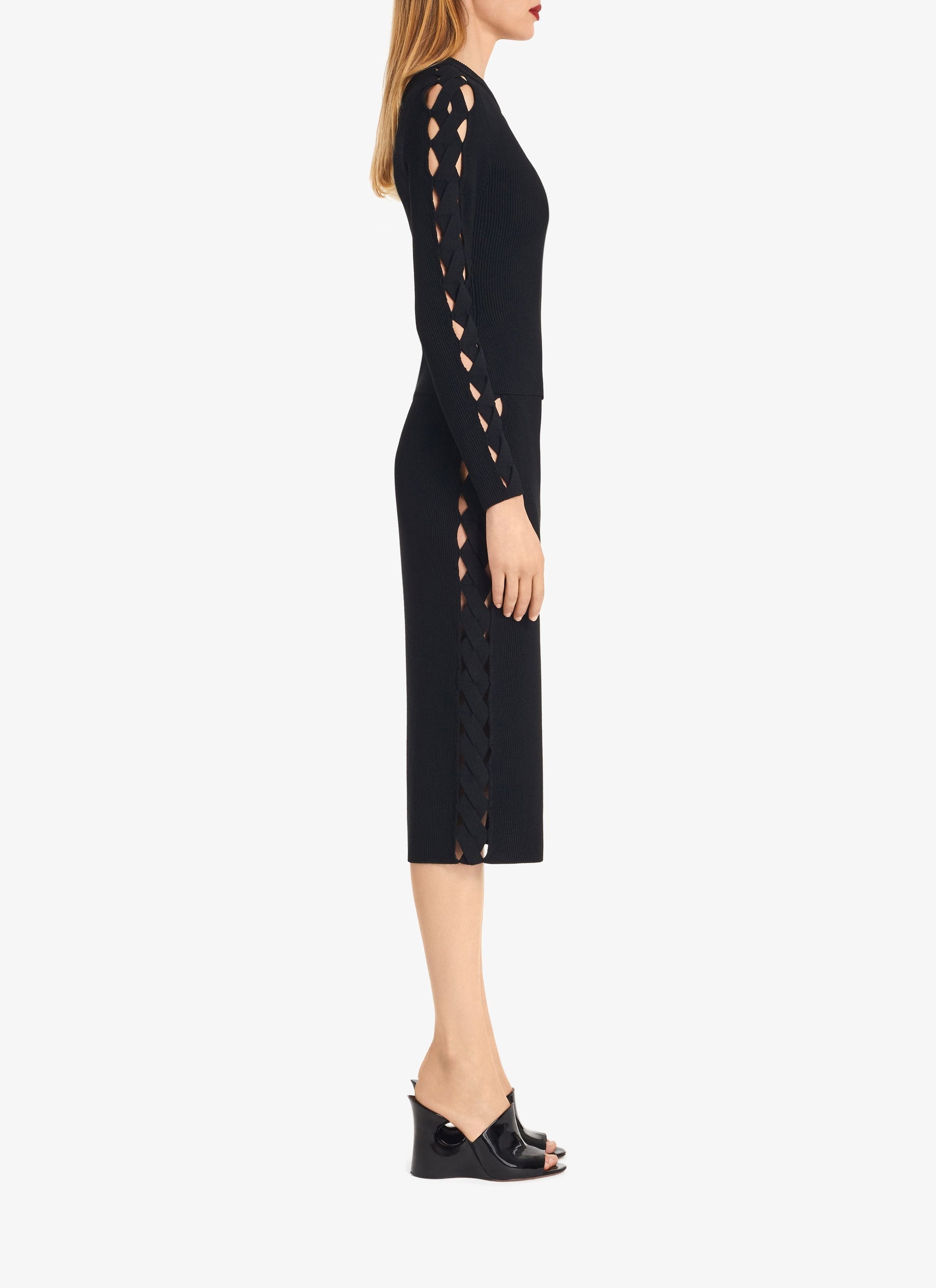 Openwork long sleeve top - Black Alaïa