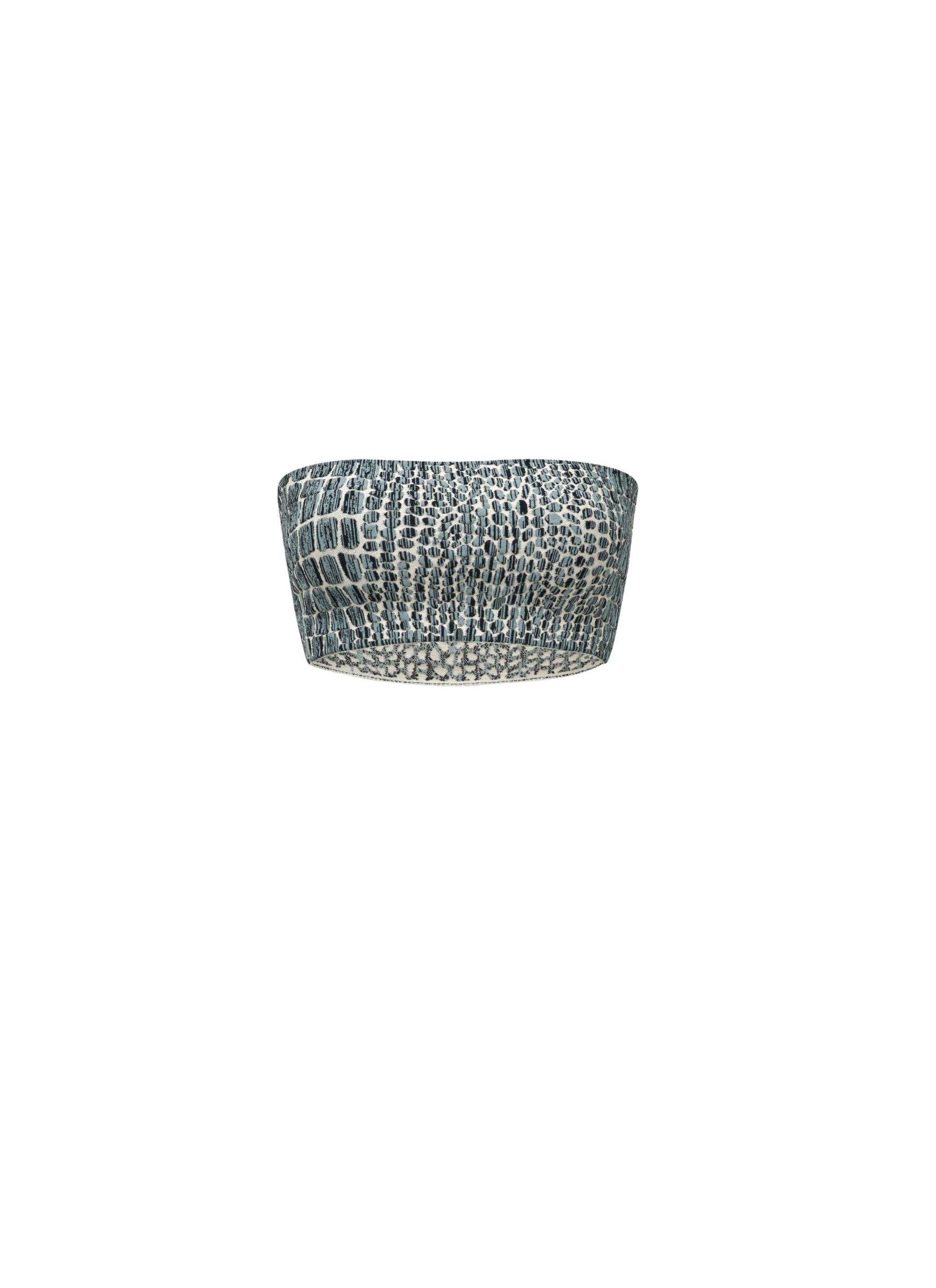 Croco jacquard bra - White & Opaline