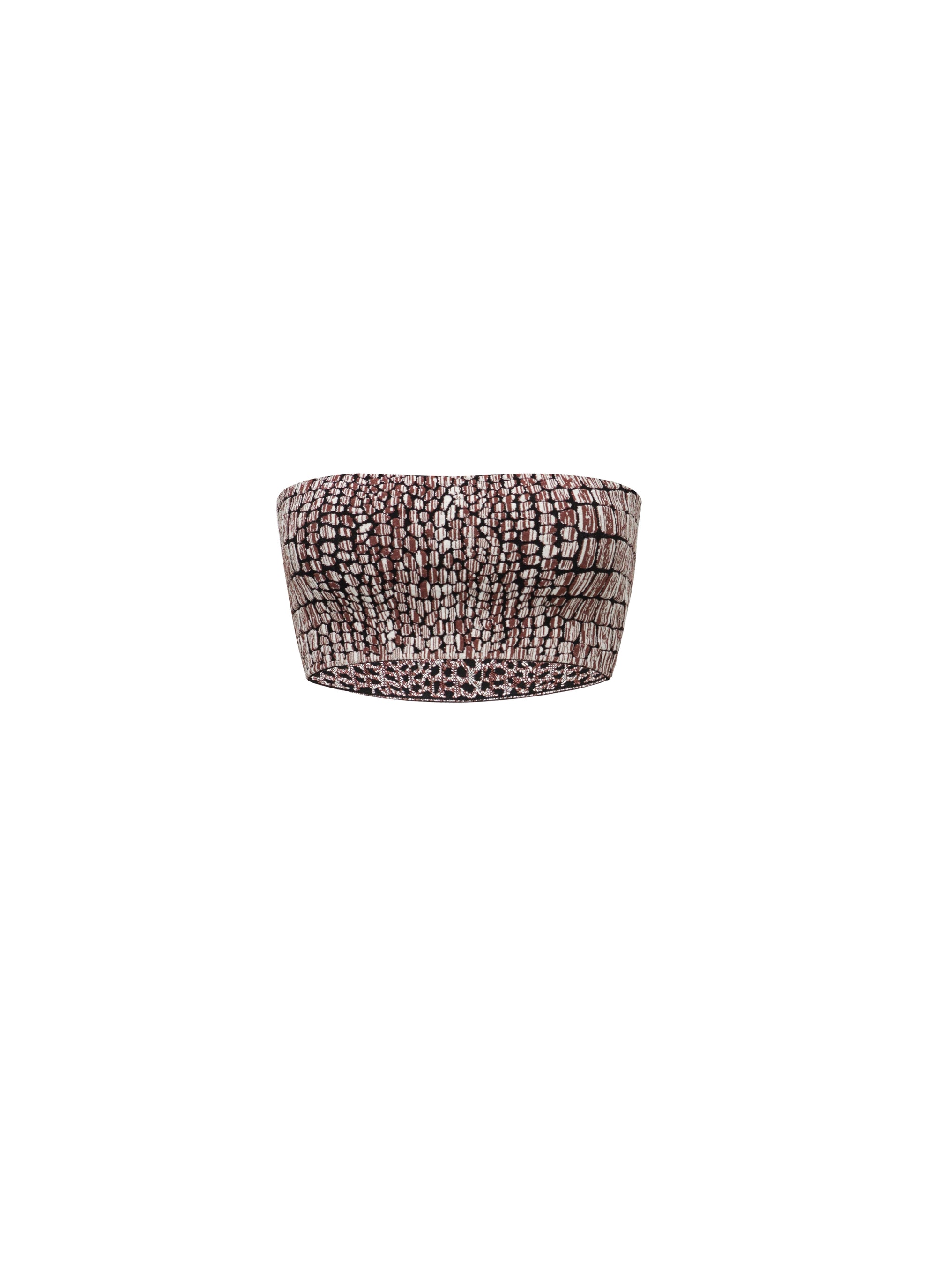 Croco jacquard bra - Black & Brown