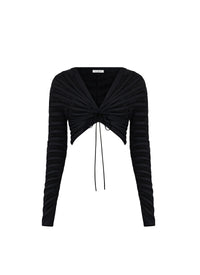 Top en velours à manches longues - Noir Alaïa