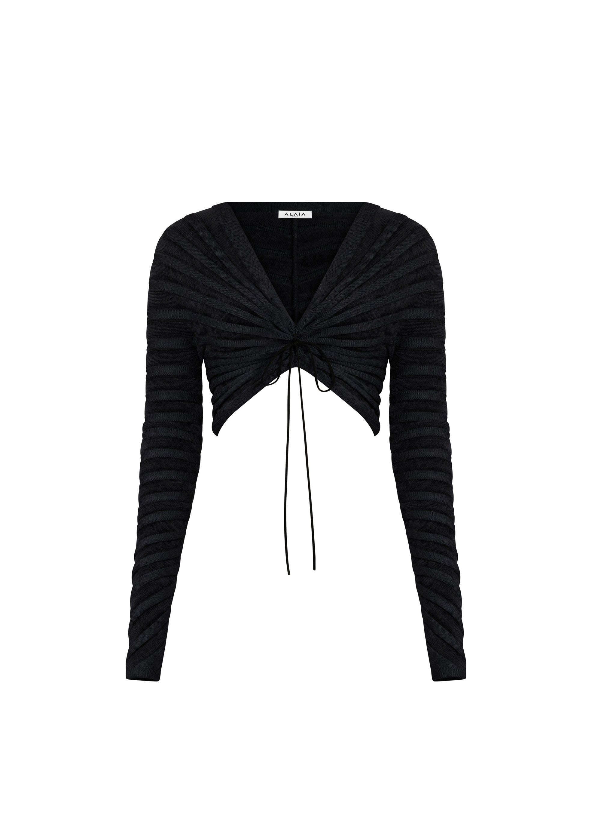 Top en velours à manches longues - Noir Alaïa