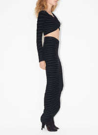 Top en velours à manches longues - Noir Alaïa