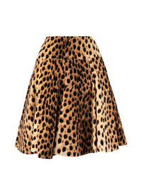 Animal print short skirt - Light beige