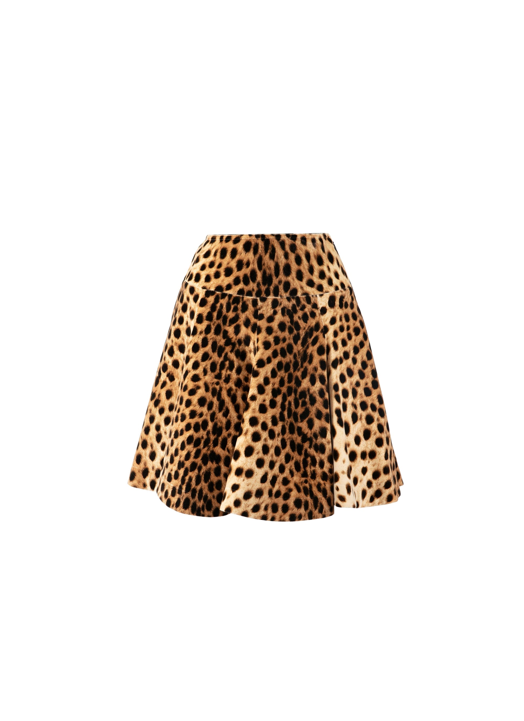 Animal print short skirt - Light beige