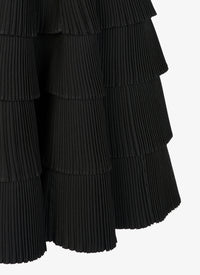 Jupe plissée en laine mélangée - Noir