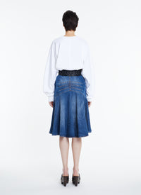 Jupe mi longue - Bleu Jeans