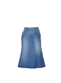 Jupe mi longue - Bleu Jeans