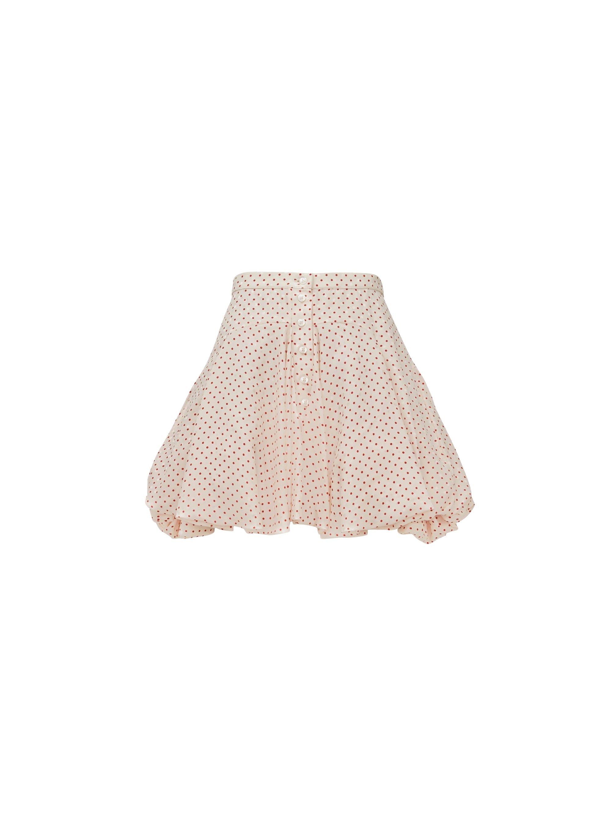 Jupe boule à pois en soie - Rose & Rouge