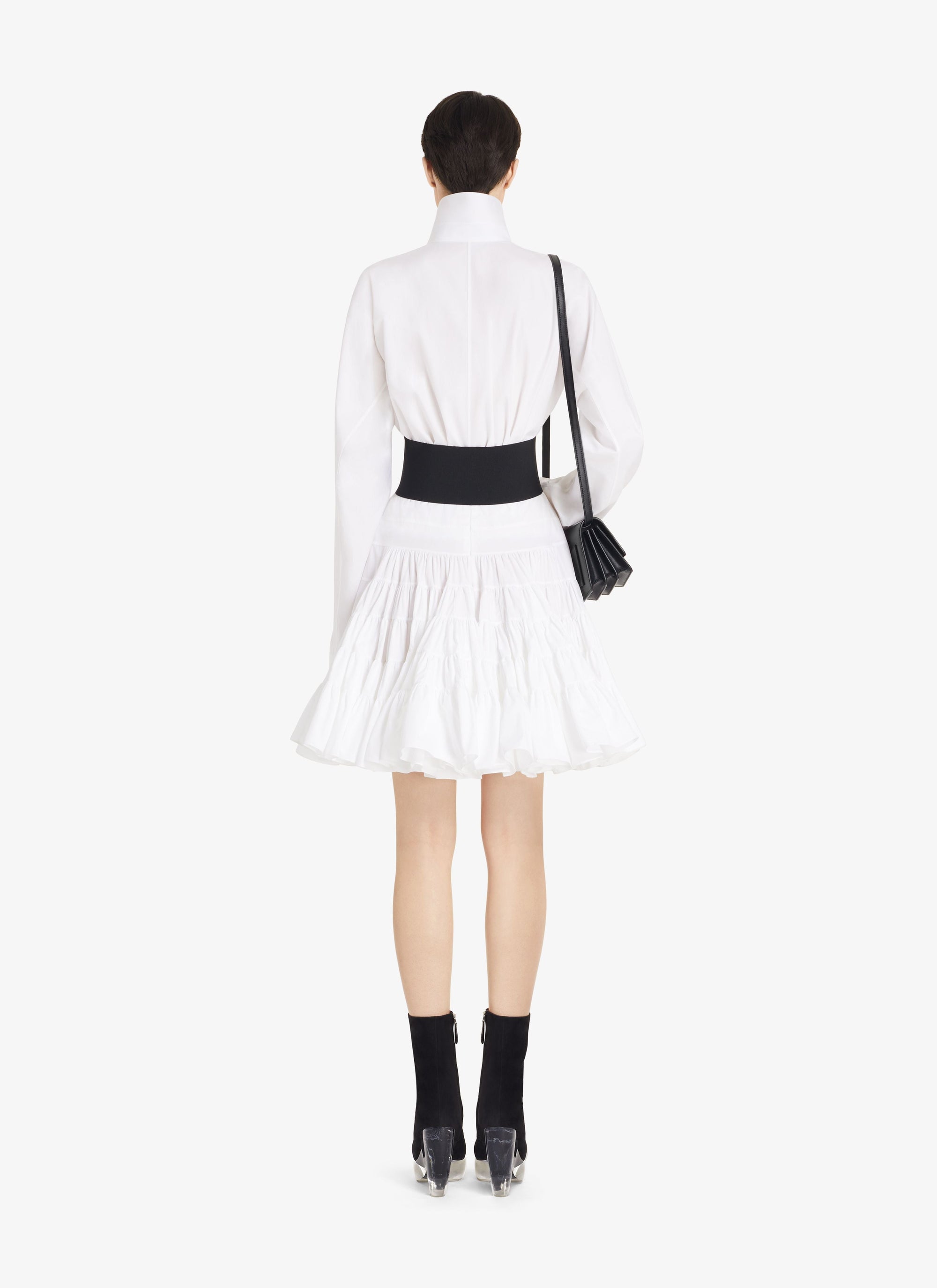 Flounced skirt in cotton - White