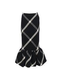 Wool Fit&Flare Skirt - Black & White