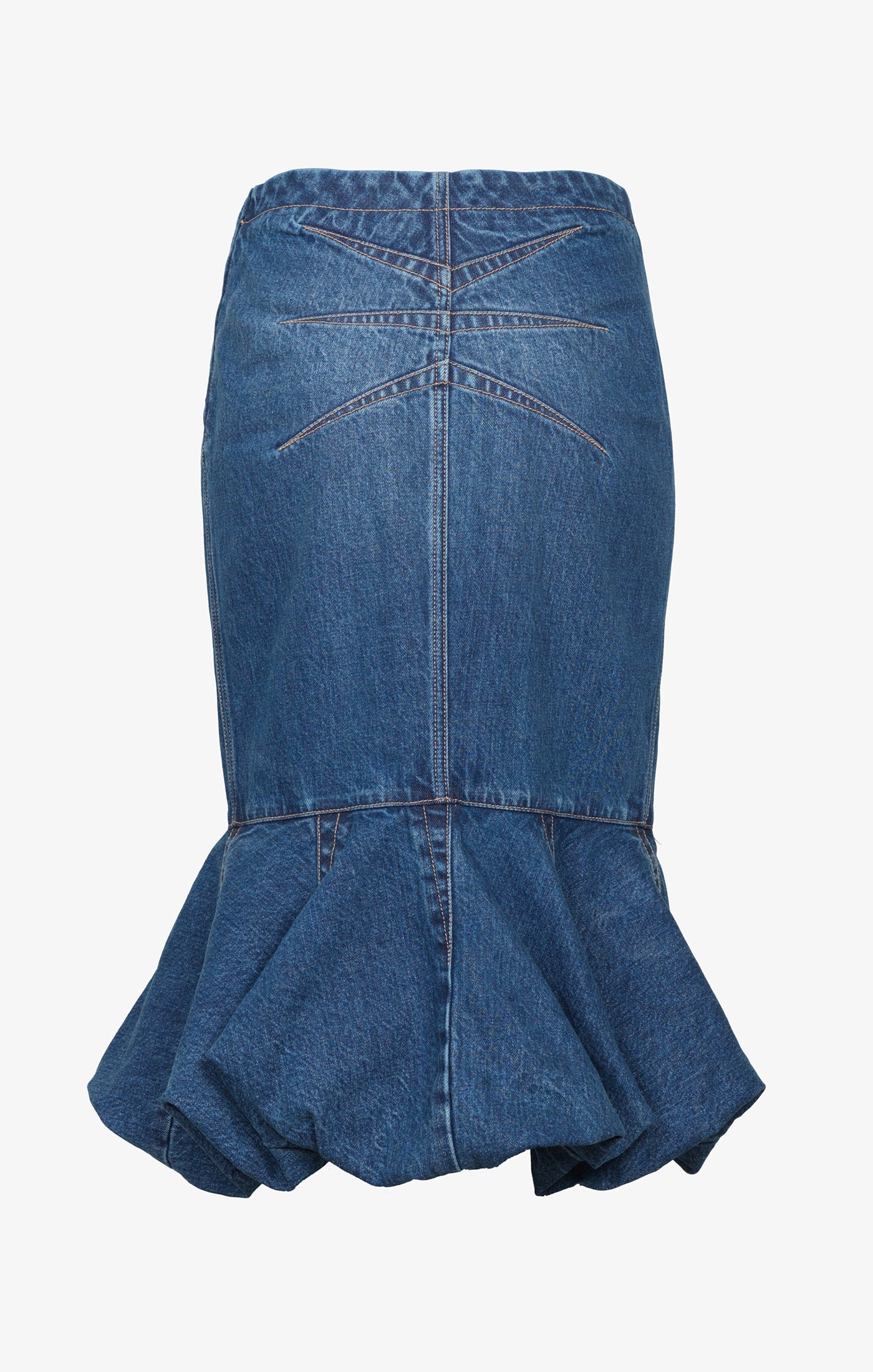 Jupe ajustée et évasée en denim - Bleu Jeans