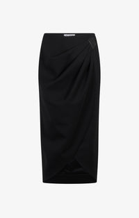 Wrap Skirt in Wool - Black Alaïa